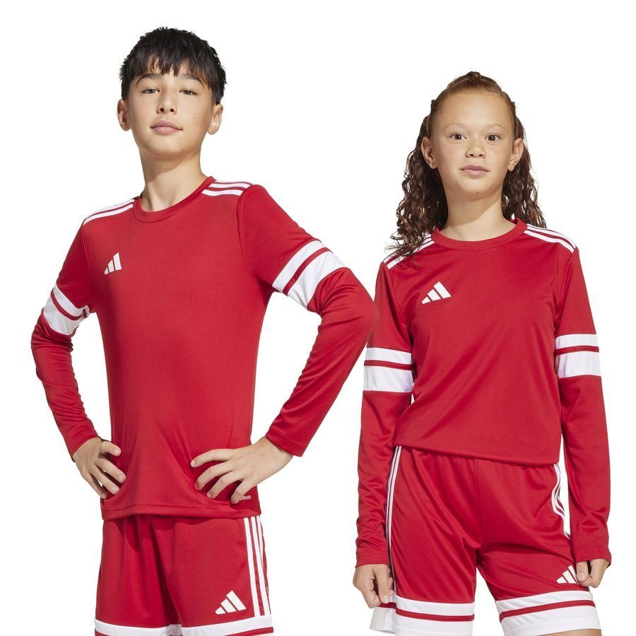 adidas Maillot Squadra 25 Manches Longues - Rouge/Blanc Enfant