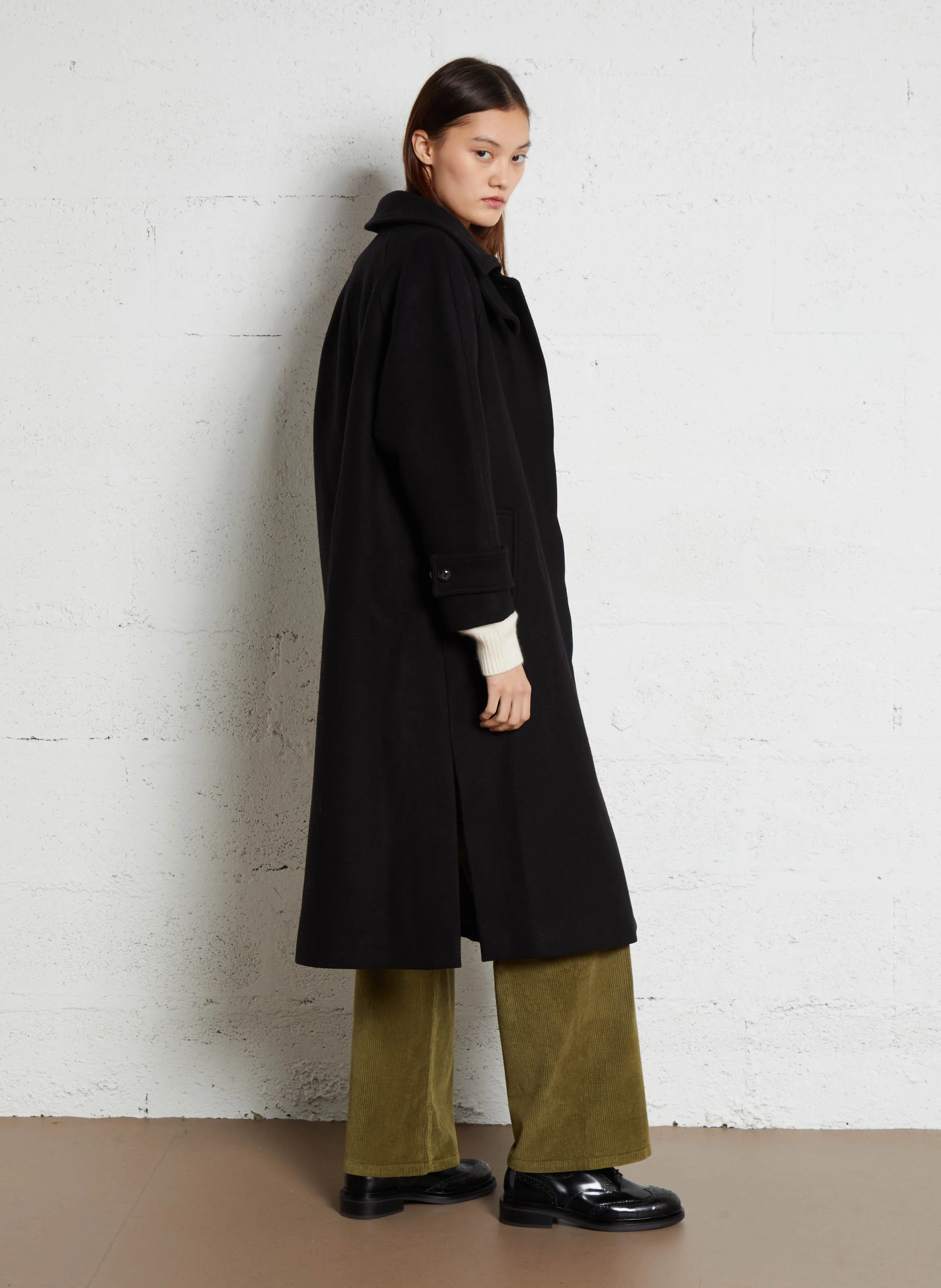 CORY - Manteau oversize en laine | Noir