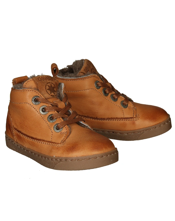 Schnür-Halbschuhe FIRSTSTEP gefüttert in cognac