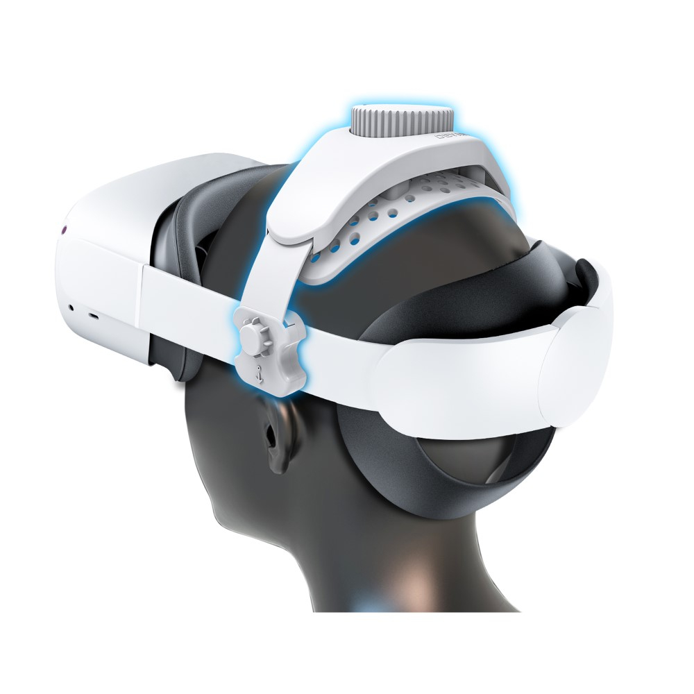 Meta Quest / Oculus Quest 3 / 2 / Pro und Pico 4 Kopfband Schutzriemen zur Druckreduzierung (Grössenverstellbar) - Weiss