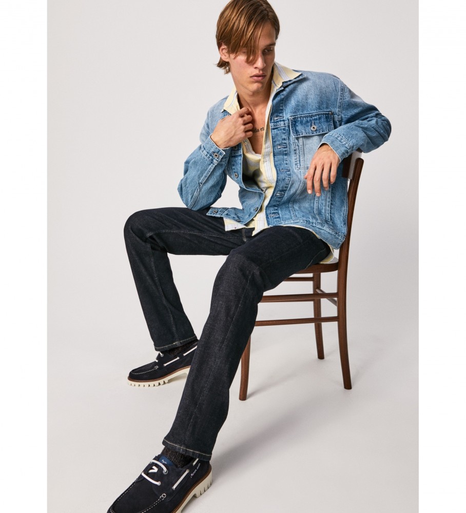 Calça jeans Pepe Jeans Cash com 5 bolsos, preta.