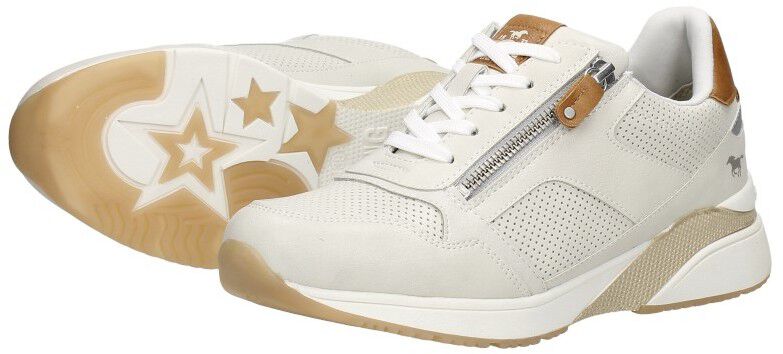 Mustang Veterschoenen Laag gebroken wit