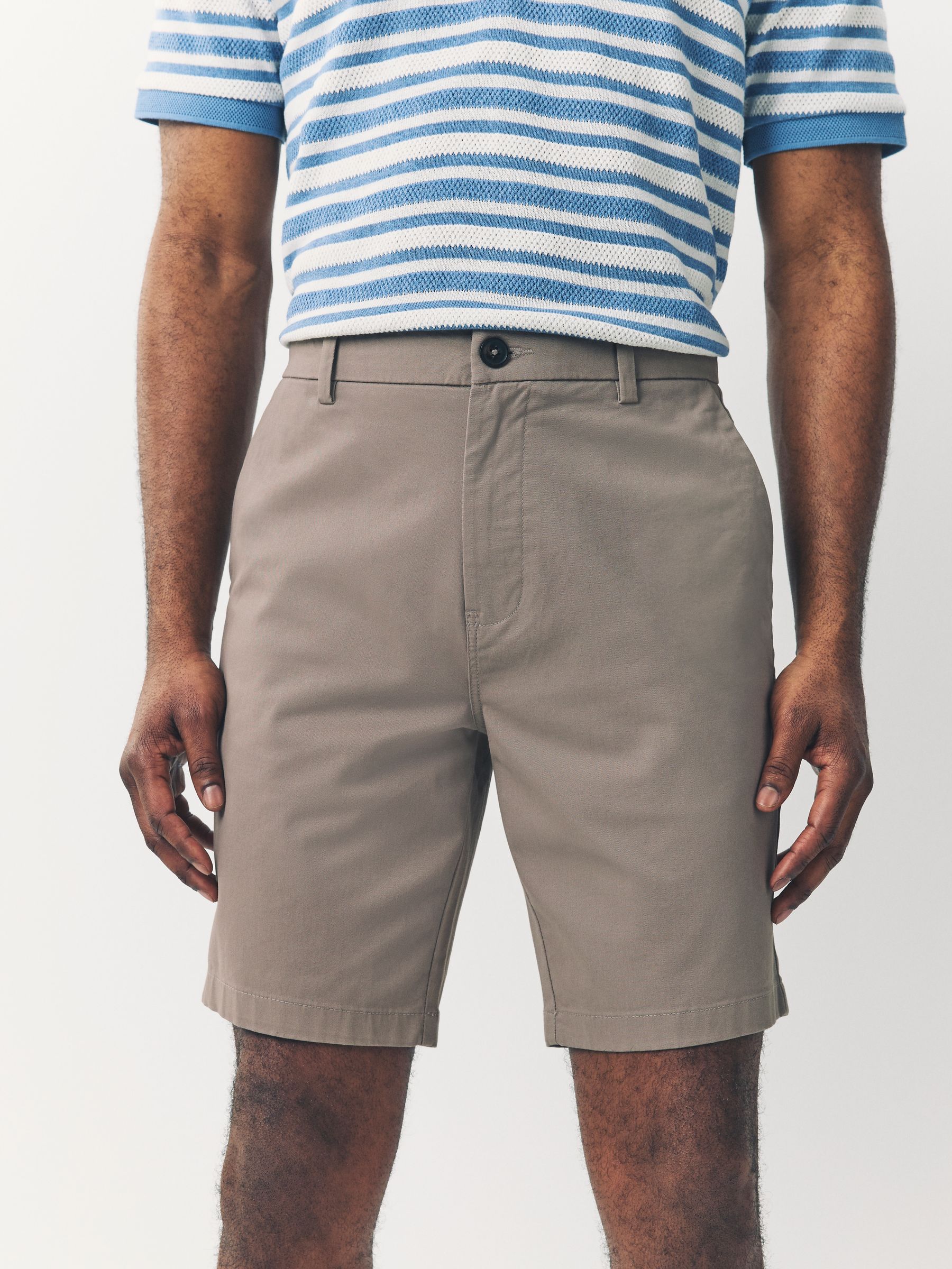 Zwart/vintage Blauw/Wit/Mushroom white - Slim Fit - Set van 4 chinoshorts met stretch