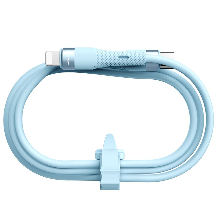 (1.2m) 27W USB C auf Lightning Silikon Ladekabel Fast Charge Datenkabel - Hellblau