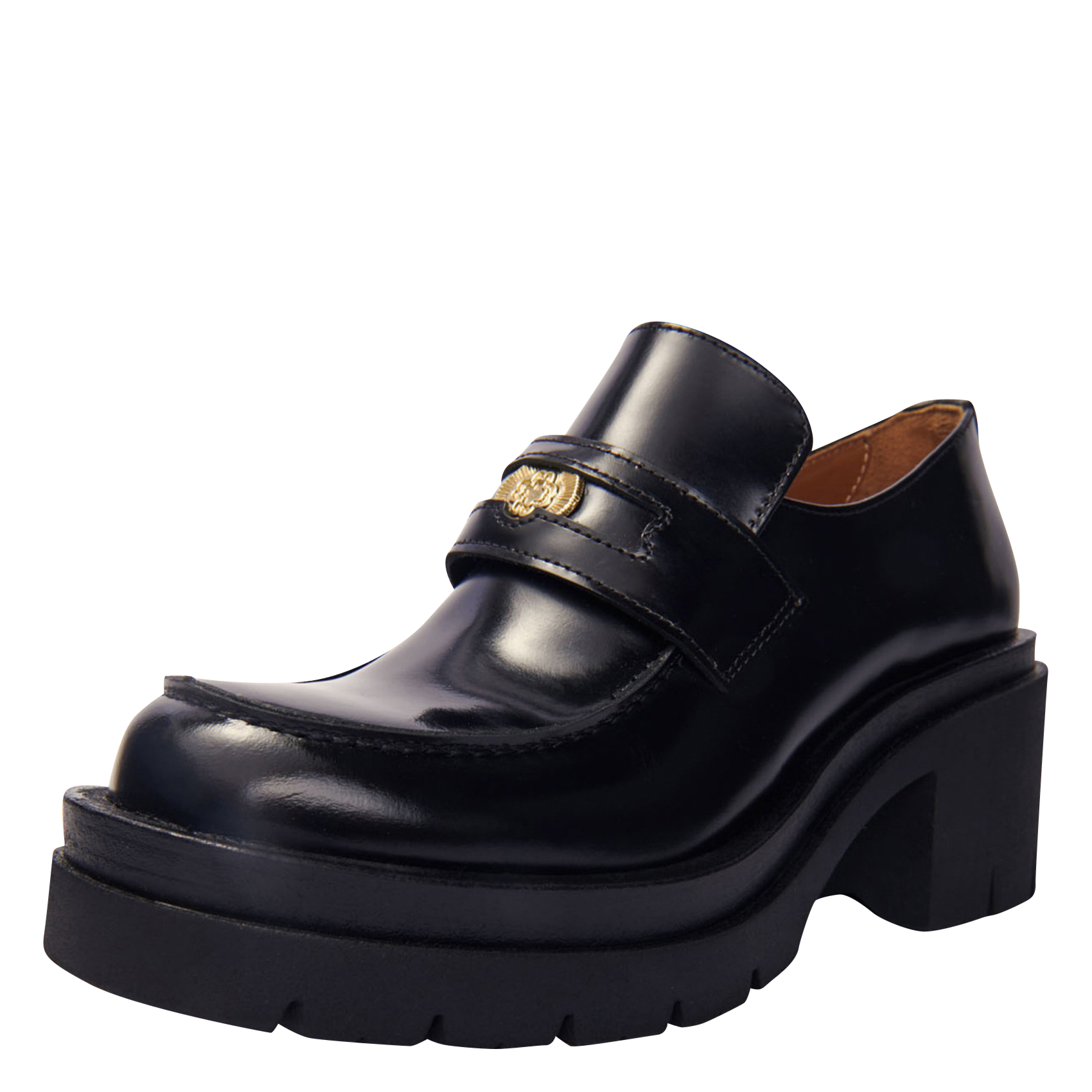Mocassins compensées en cuir | Noir