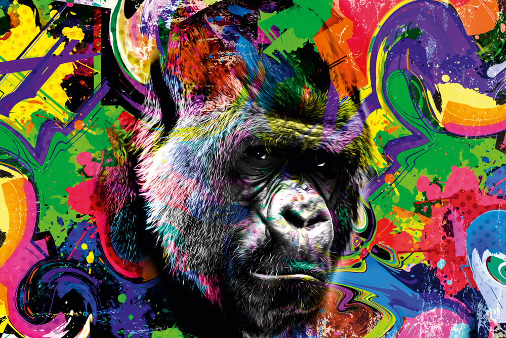 Akustikbild POP ART GORILLA 80x120cm, 7kg