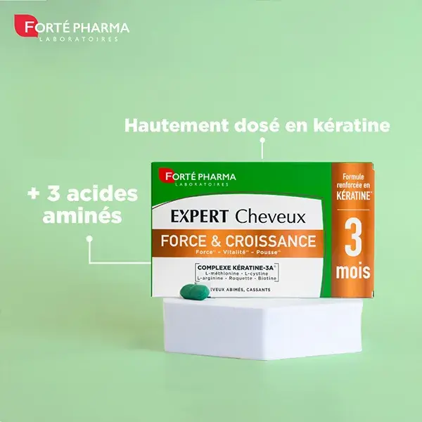 Forté Pharma Expert Hair Strength & Growth Vitality Keratin - Suprimento para 3 meses