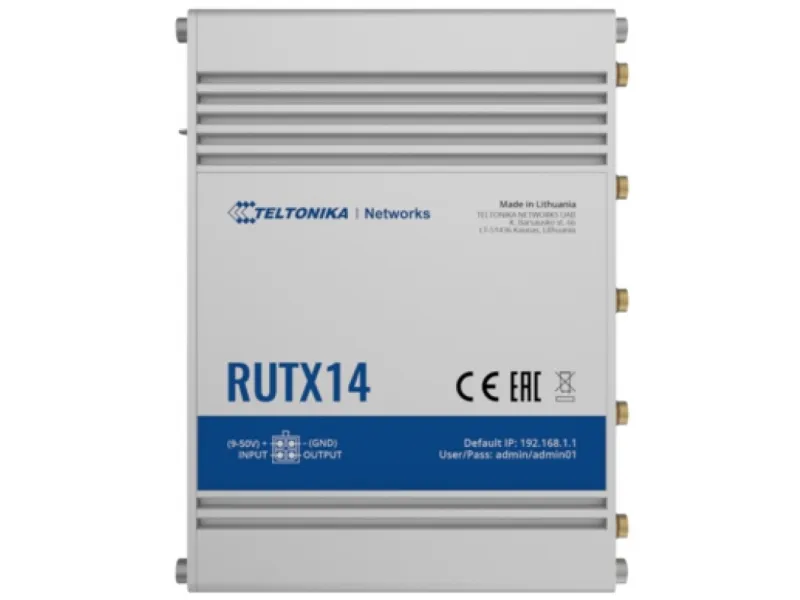 Teltonika RUTX14 - Trådløs router - WWAN 5-port switch - 1GbE - Wi-Fi 5 - Dual Band - 3G