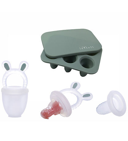 Tiny Tot Fruchtsauger m. Mini Gefriertablett - Smokey Green