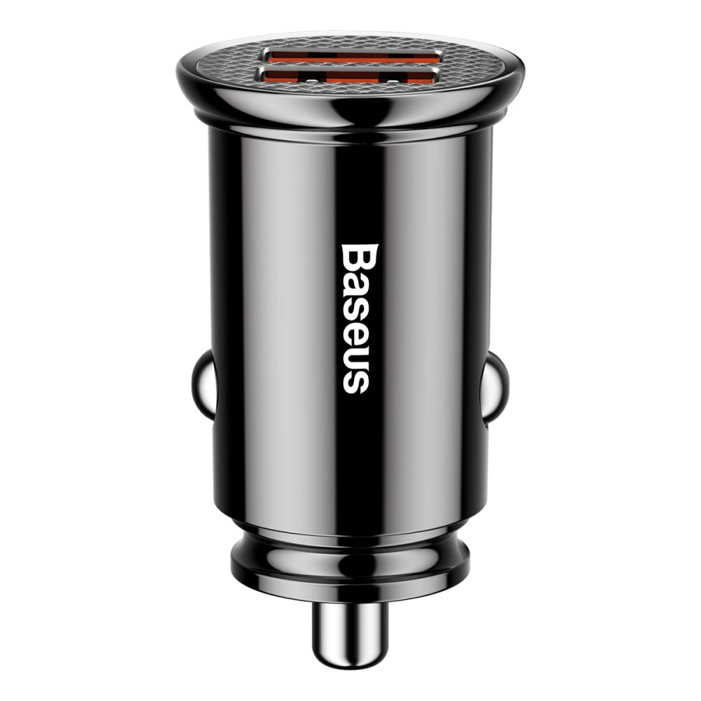 (5A) 2x USB A Auto KFZ Ladegerät Netzteil Quick Charge 3.0   LED Beleuchtung - Schwarz