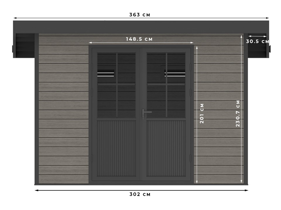 Abri de jardin composite sintra - 9m2 gris - epaisseur des madriers : 28mm - garanti 20 ans - aluminium - cabanon