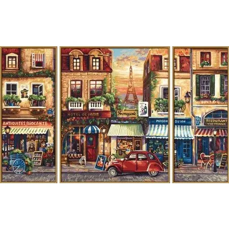 Schipper Malen nach Zahlen Paris Nostalgie (Triptychon), ca. 50x80 cm