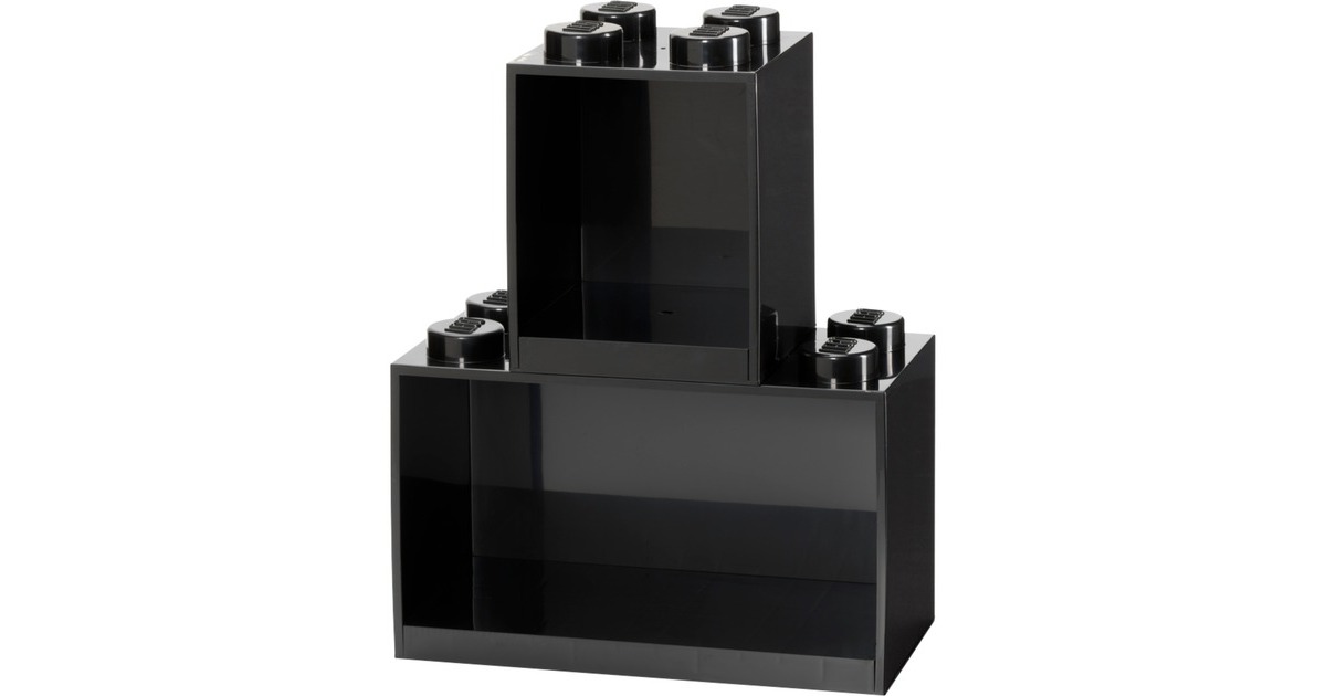 Room CopenhagenLEGO Brick Shelf Set, 4 + 8 noppen wandschap  (Zwart)