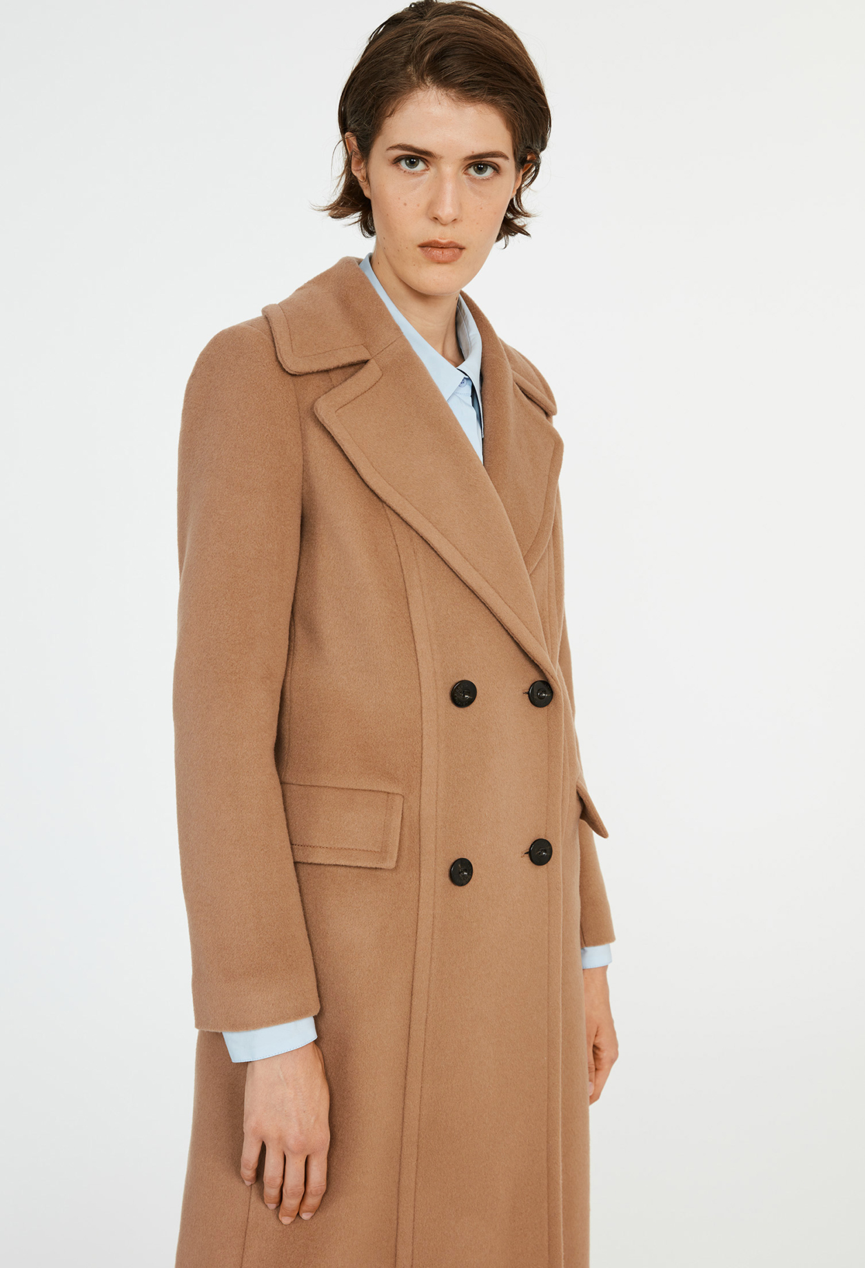 Manteau long croise