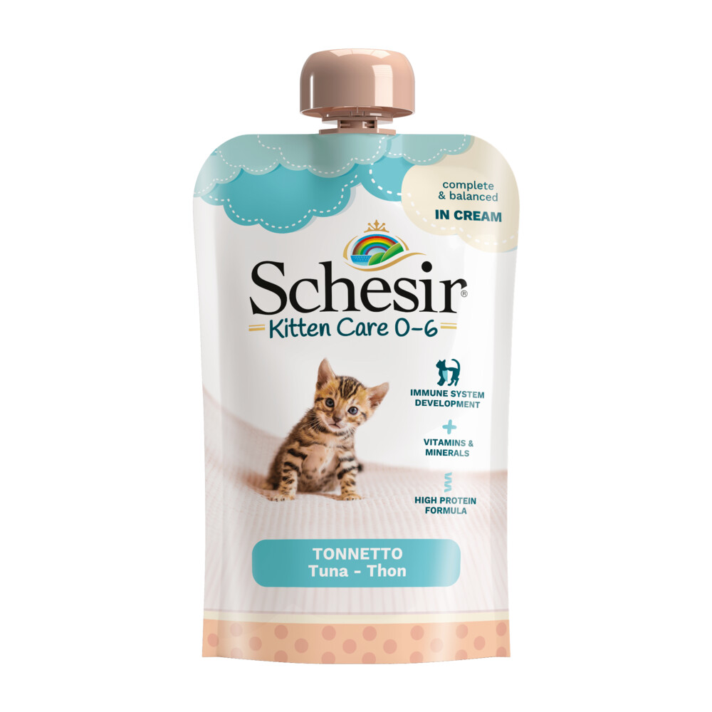 Schesir Kattenvoer Kitten 0-7 Tonijn in Cream150 gr