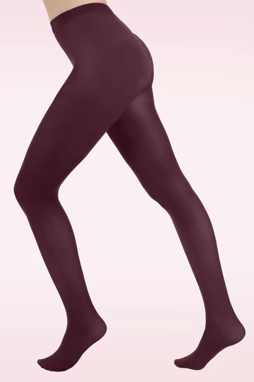 Pamela Mann Opaque panty van pruimrood