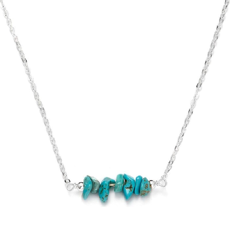 Collier pierres turquoise