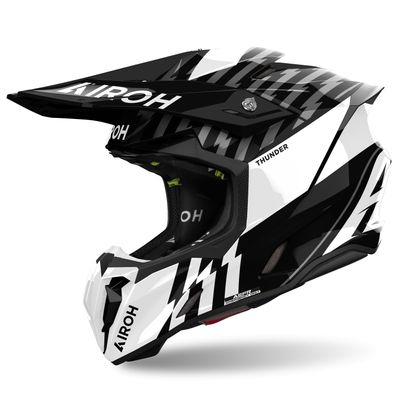 Casque cross Airoh TWIST 3 - THUNDER 2024 - Noir / Blanc
