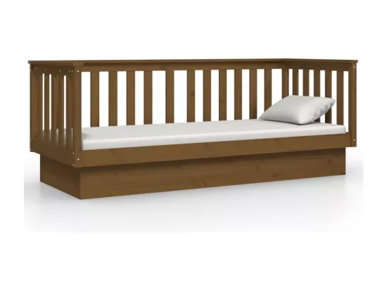 Lit de jour sans matelas marron miel 90x190 cm bois pin massif