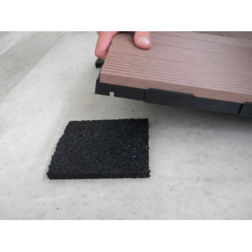 Tegeldrager Rubber Zwart 10x10x1 cm - 10 stuks