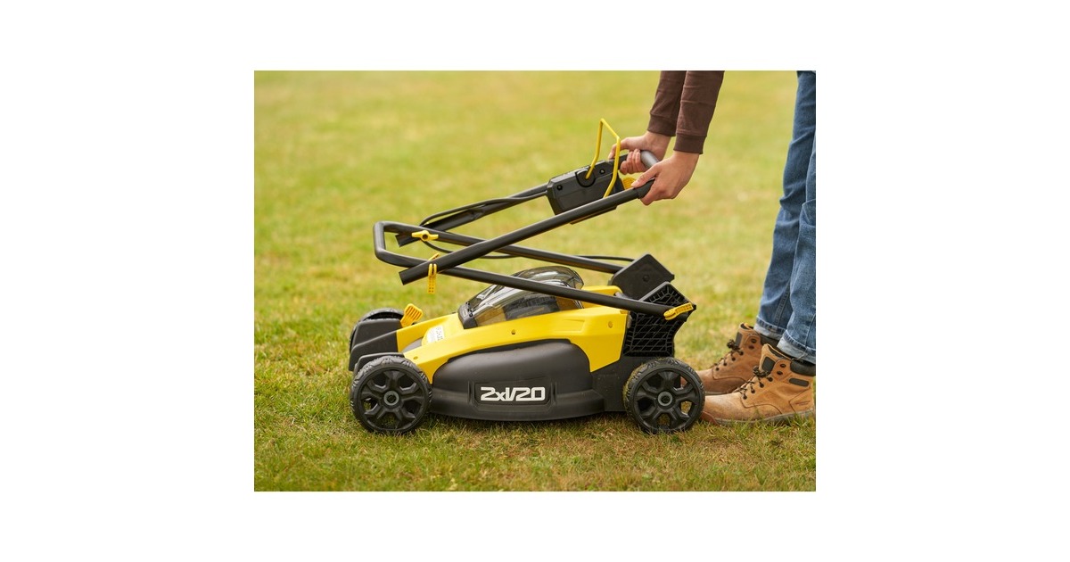 StanleyFATMAX V20 Brushless grasmaaier  (Zwart/geel, 2x Accu en oplader inbegrepen)