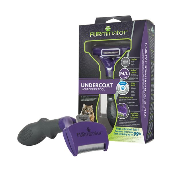 FURminator Escova Desembaraçadora Pelo Longo - Gato Médio/Grande