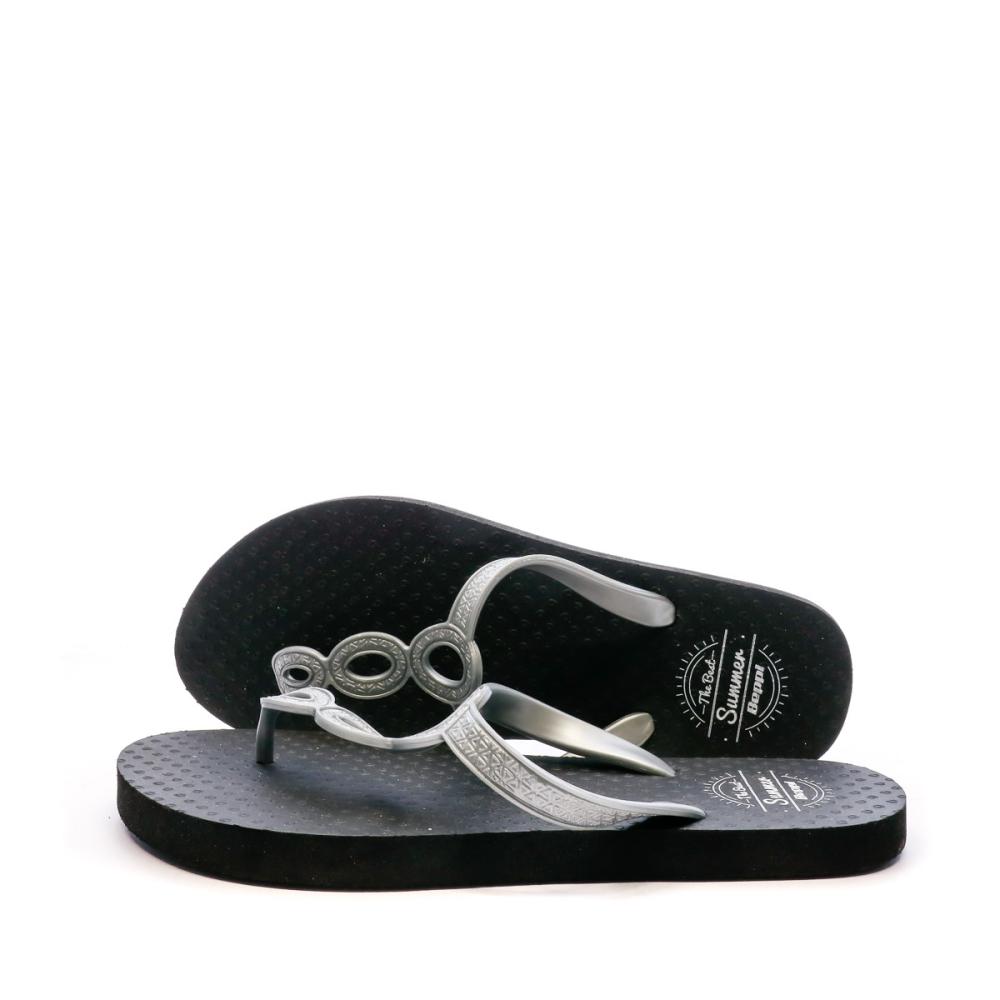 Beppi Tongs Noir/Argent Femme Beppi