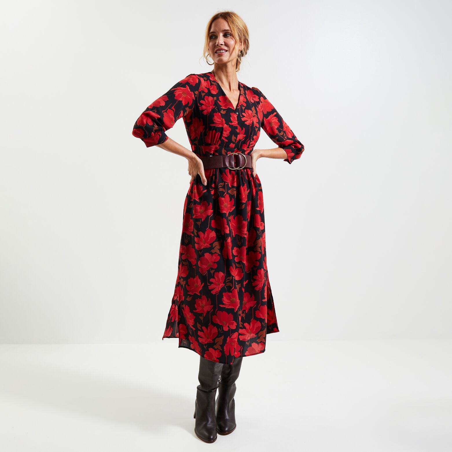 Robe mi-longue femme
