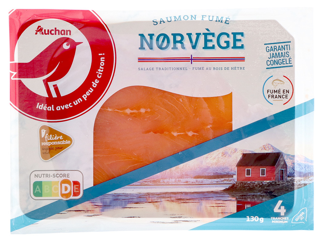 SALMÃO FUMADO DA NORUEGA AUCHAN 130 G