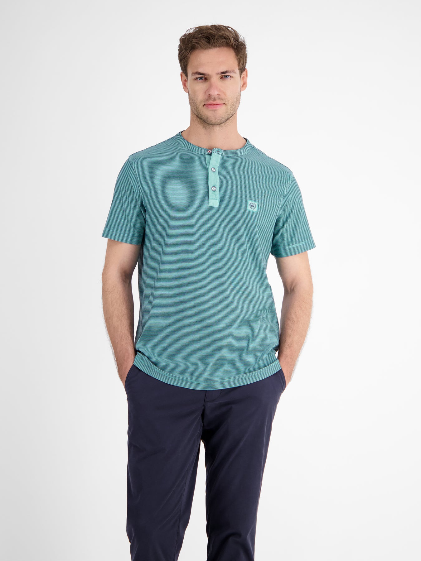 Gestreiftes Serafino-Shirt für Herren
