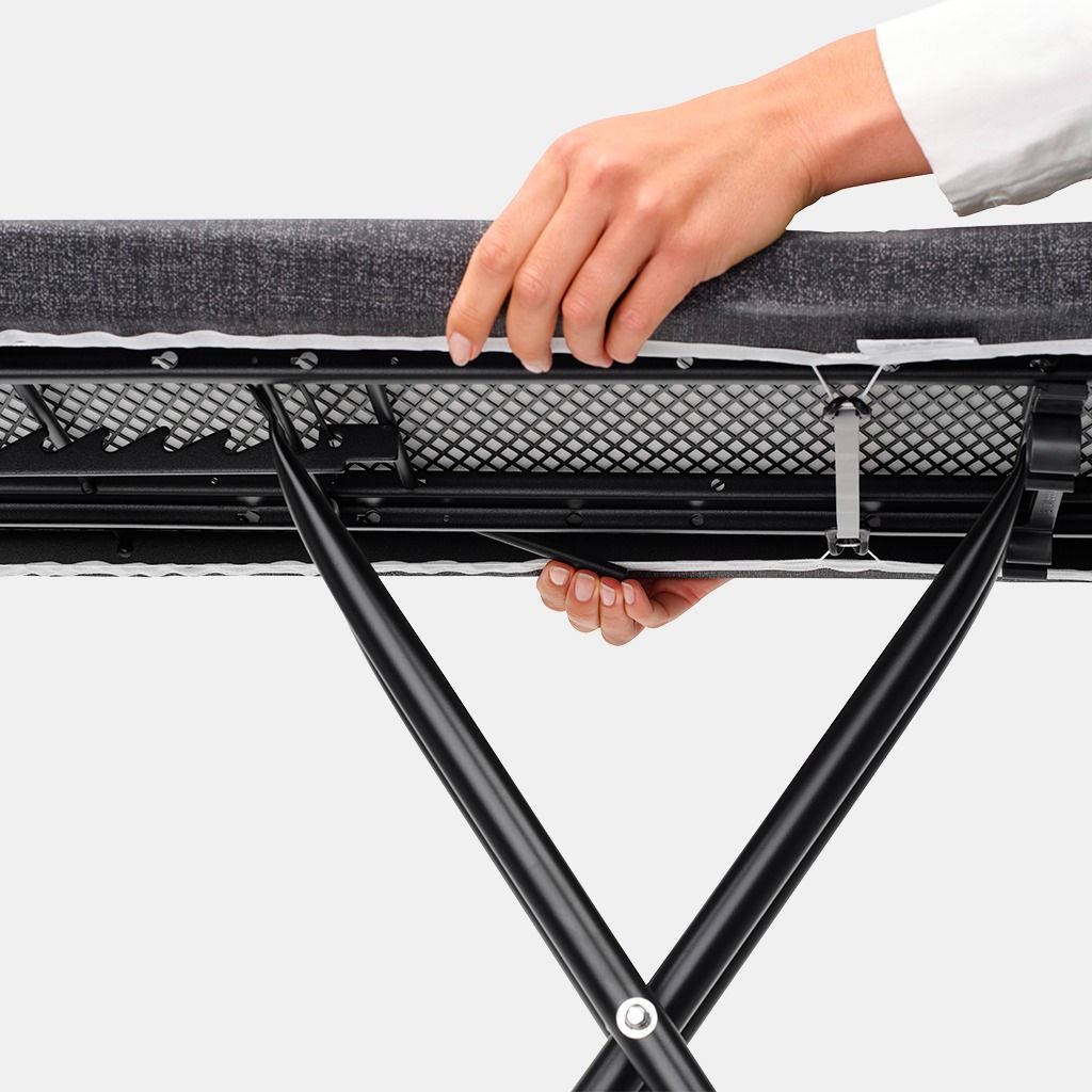 Strijkplank B, 124x38 cm, solide stoomunithouder - Titan Oval