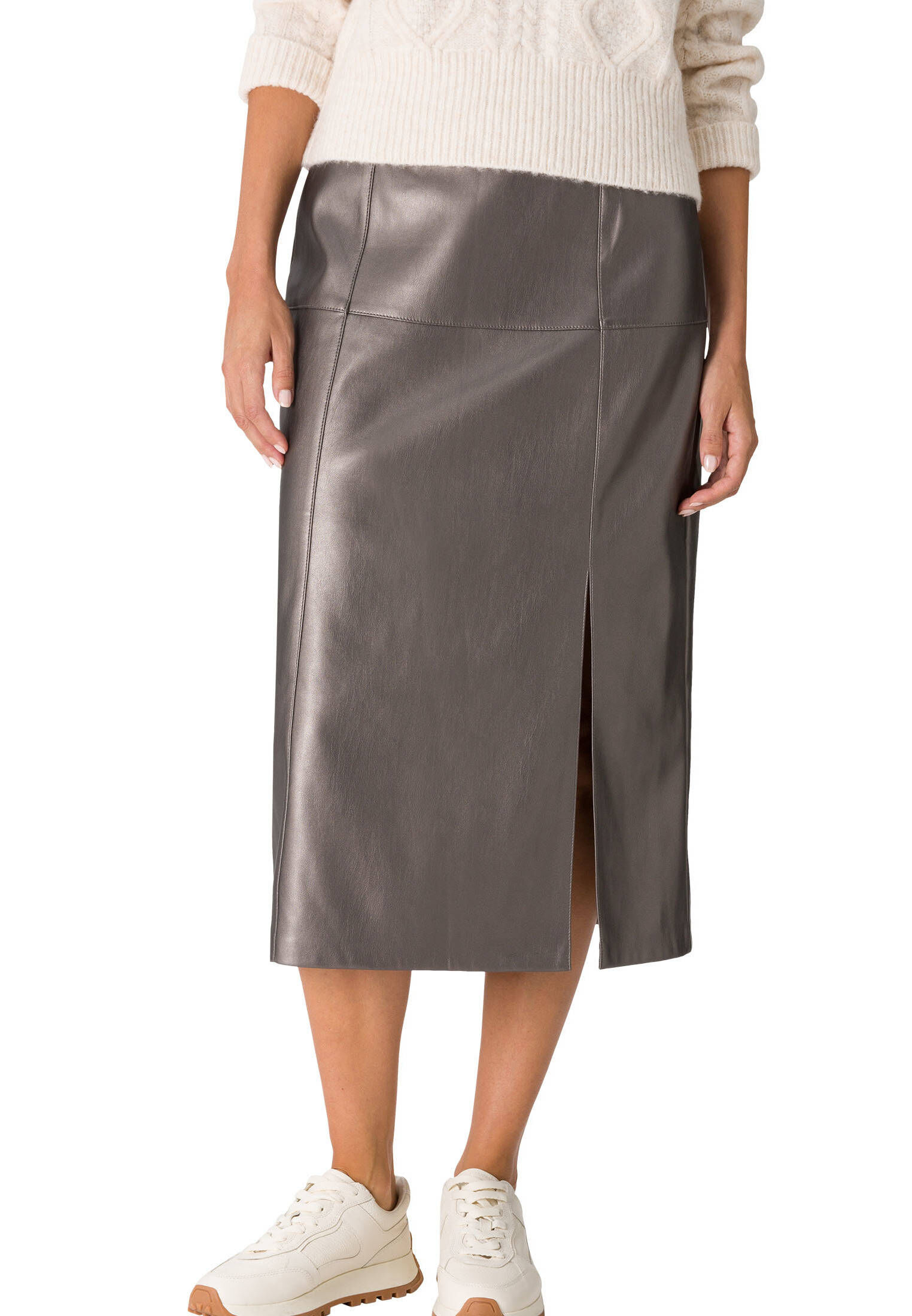 zero| Damen Midirock mit Schlitz