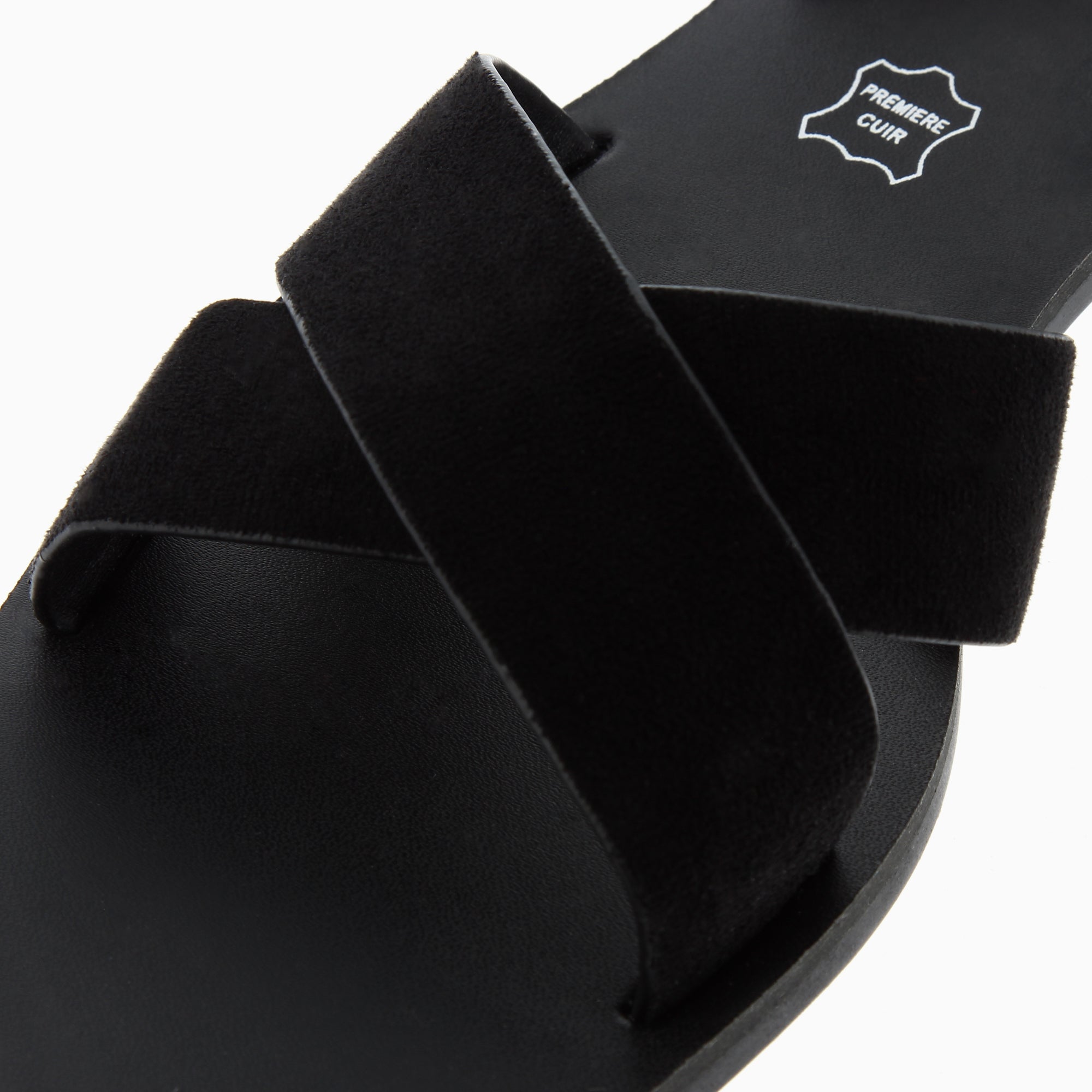 Sandales plates-Sandales plates Zora noires à clous