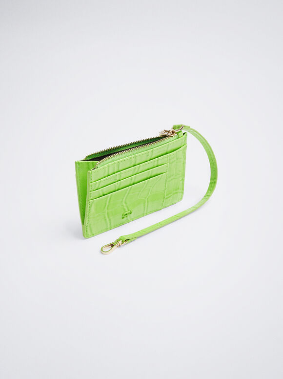 Porta-cartões com gravação de animal - Verde