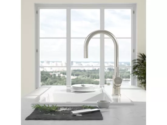 Robinet cuisine VILLEROY ET BOCH Umbrella flex acier massif