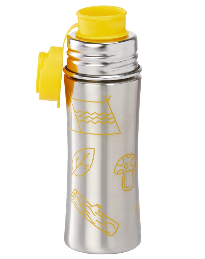 Trinkflasche TIGER 0,33l in silber/gelb