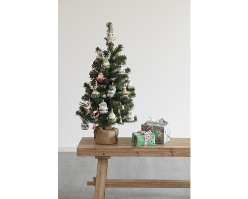 Kunstkerstboom, dennenboom Lafiora Colorado met ornament, H 75 cm, groen, inclusief boomversiering