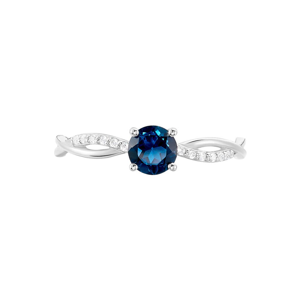 Bague Lalia Or Blanc Topaze Et Oxyde De Zirconium
