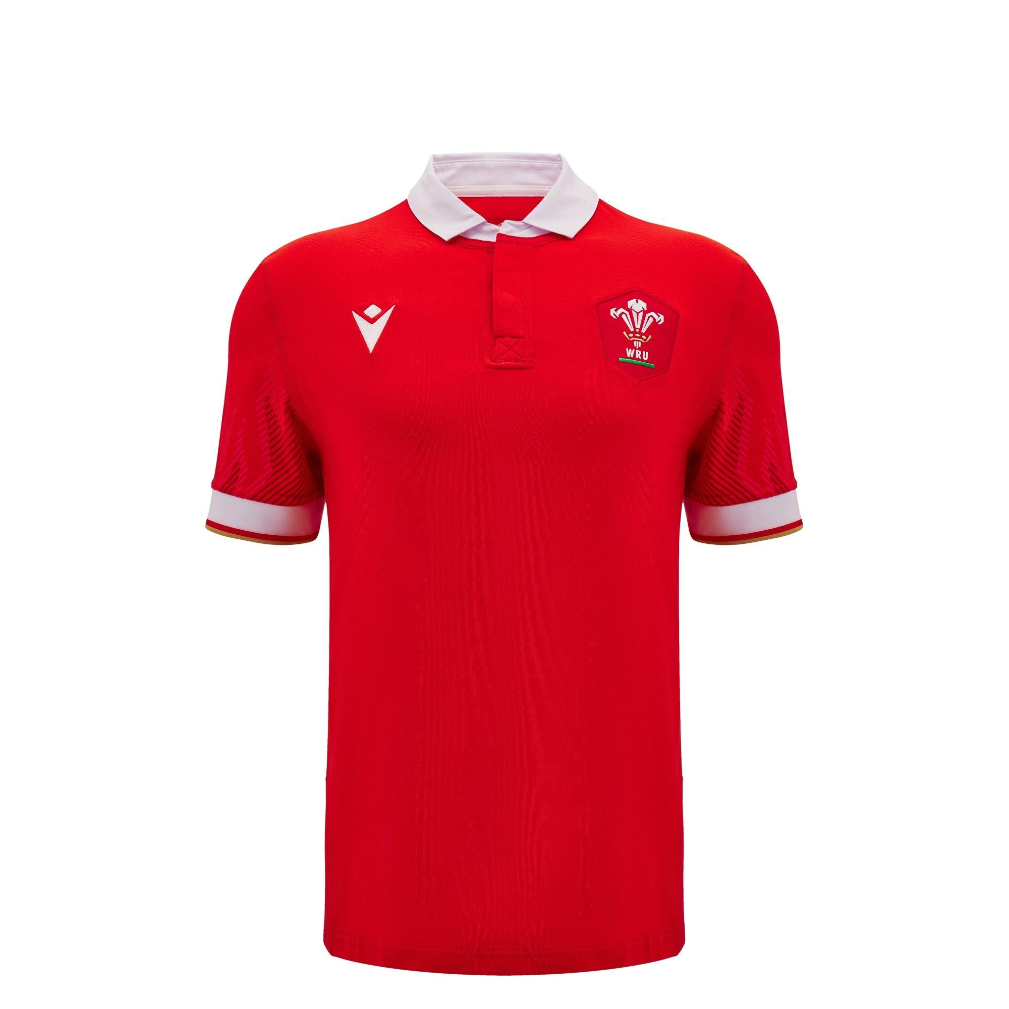 Macron Welsh Rugby Union Collar Home Shirt 2024 Juniors