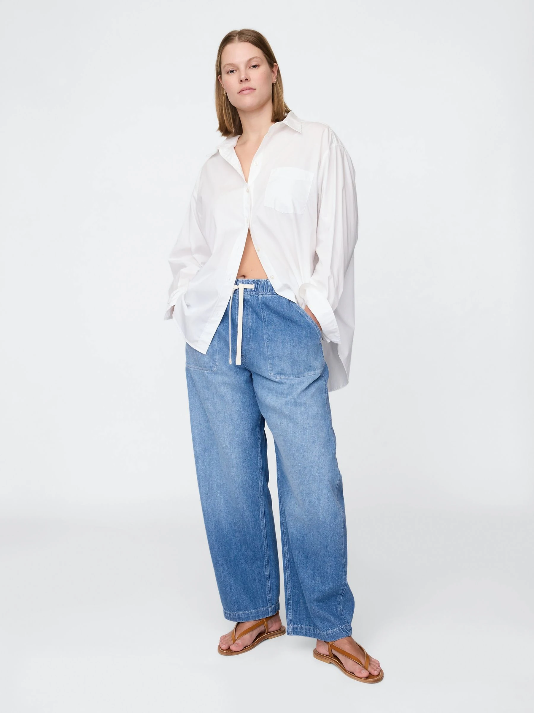 Gap High Waisted Easy Barrel Jeans