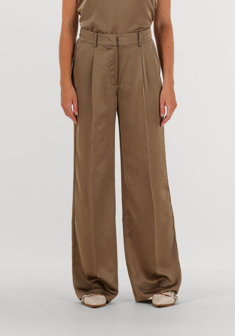 bruine dante6 broeken jules satin smart pants