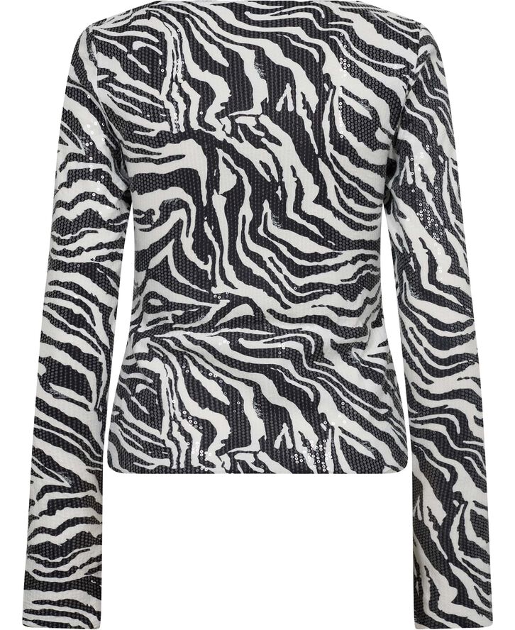 ROTATE Birger Christensen SEQUINS V-NECK TOP Bright white