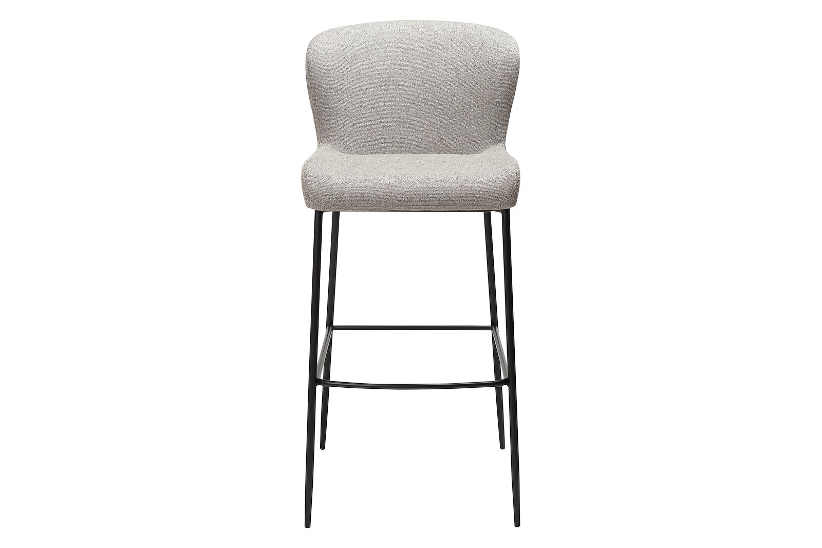 Glam barstol Tekstil Bouclé Pebble Earth med sorte ben