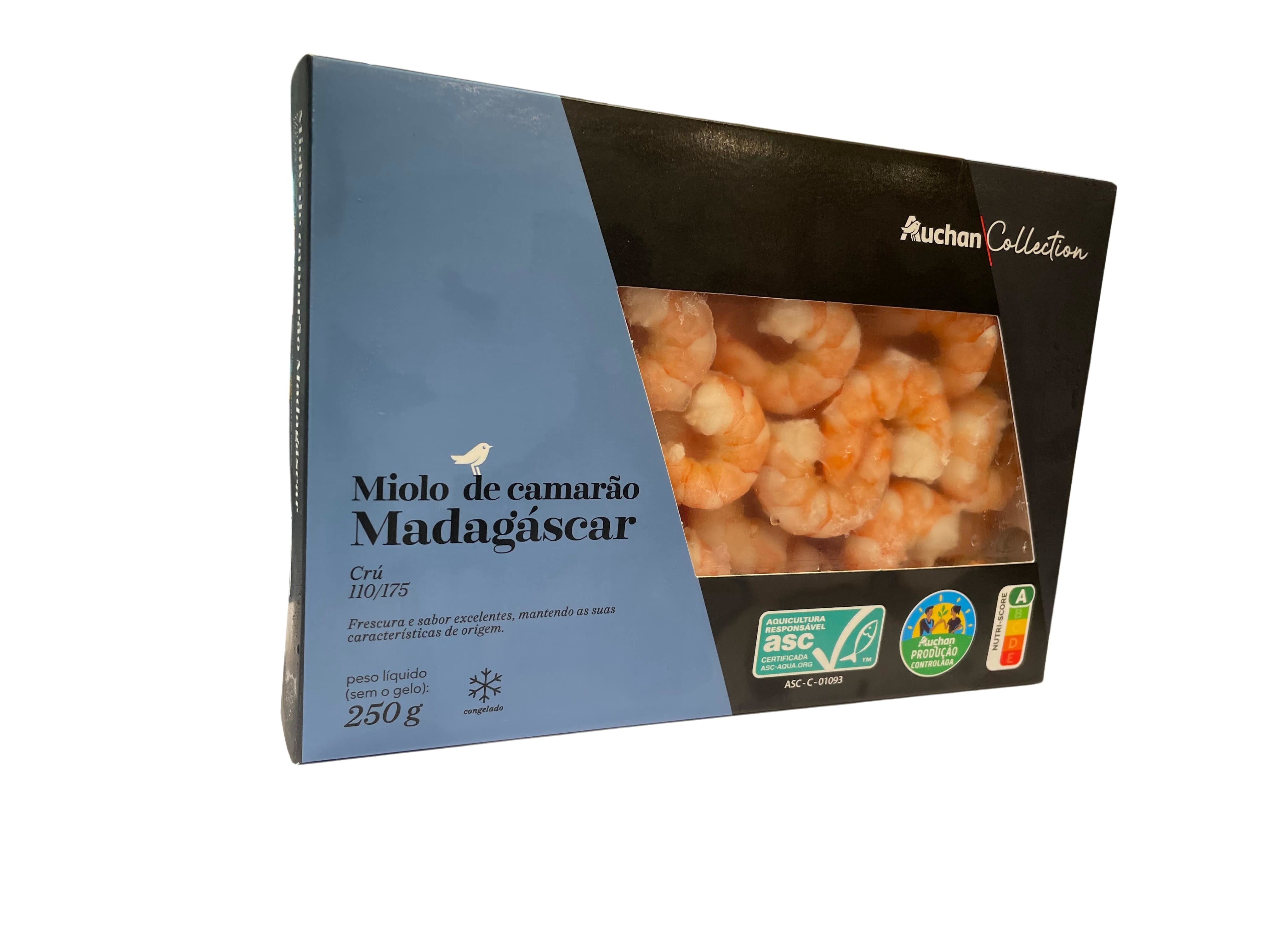 MIOLO DE CAMARÃO AUCHAN COLLECTION CULTIVAMOS O BOM MADAGÁSCAR 110/175 250G