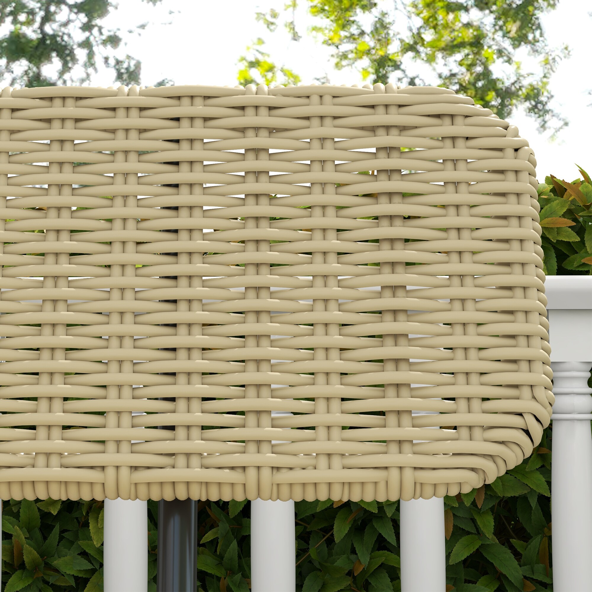 Outsunny Gartenbank mit Rattanoptik braun 132L x 66B x 80H cm