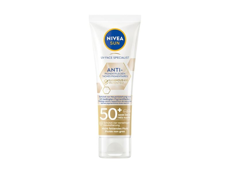 NIVEA SUN Sonnenfluid Face Luminous LSF50 40 ml Innovatives Fluid gegen Pigmentflecken