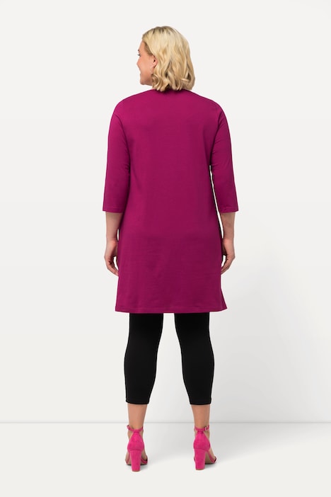 Longshirt, A-Linie, Carree-Ausschnitt, 3/4-Arm