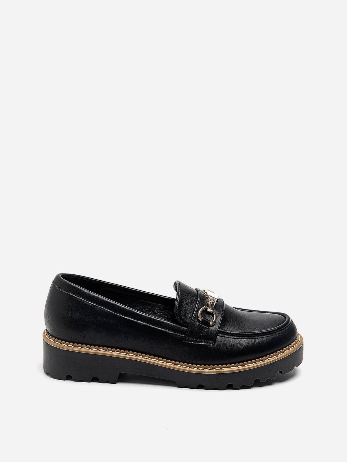 Mocassins avec mors à strass- Noir