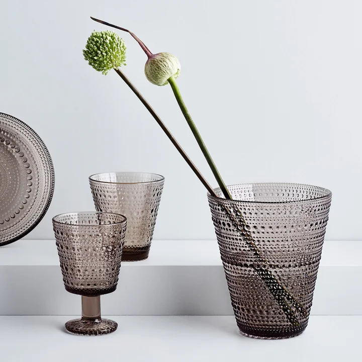 Iittala - Kastehelmi Vase 154 mm, grau
