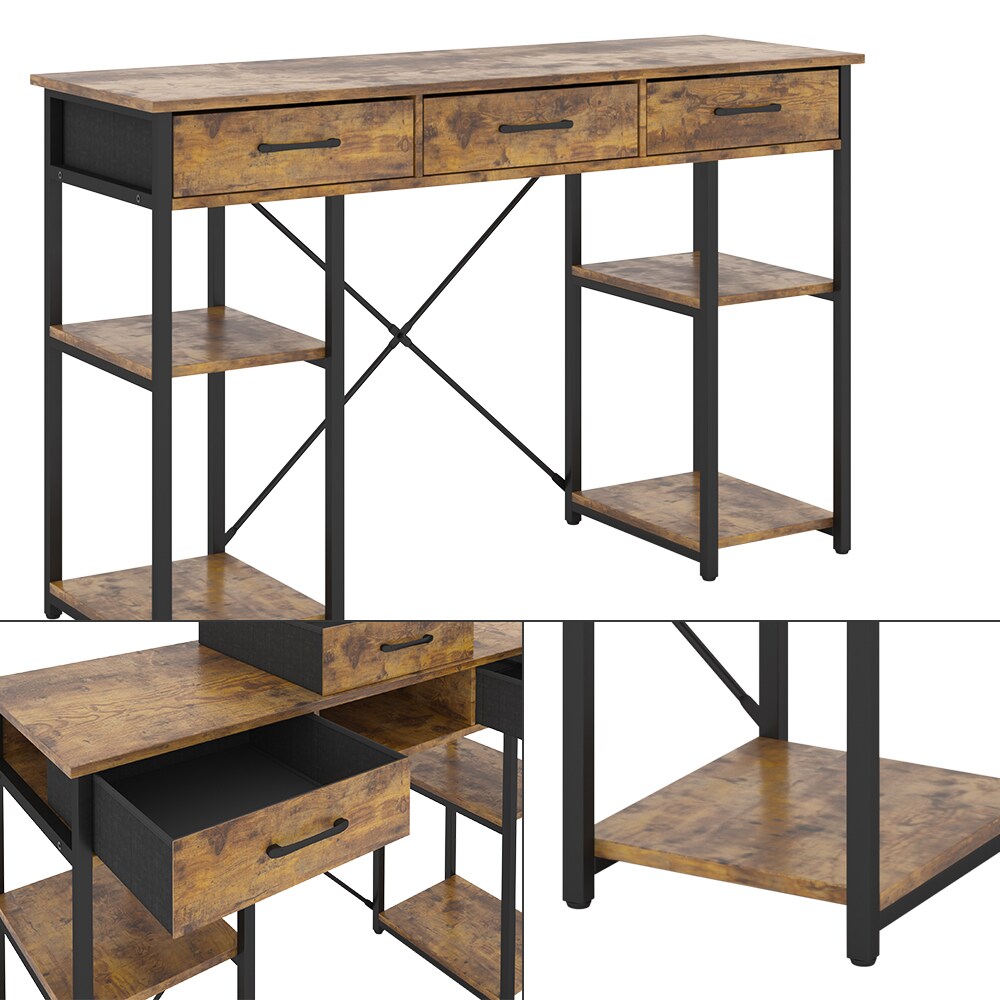 Vicco Schminktisch Chino Eiche 120 cm mit 3 Schubladen